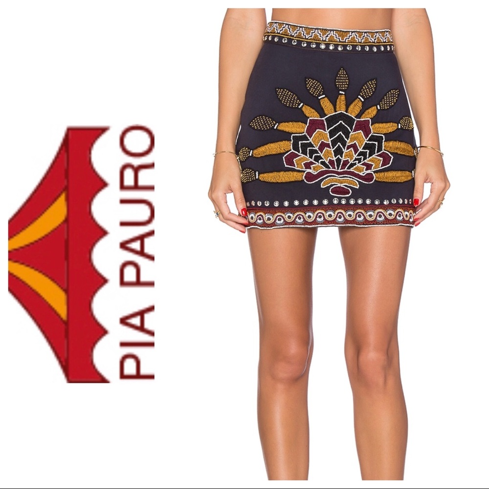Worn Once!- Pia Pauro Embroidered Skirt, Size S